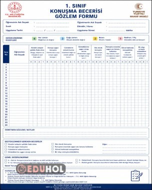 KONUŞMA BECERİSİ GÖZLEM FORMU
