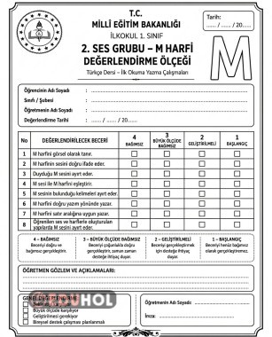 M HARFİ HARF ÖLÇEĞİ (OKURIM)