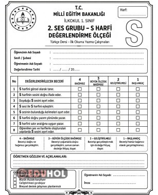 S HARFİ HARF ÖLÇEĞİ (ÜSÖYDZ)