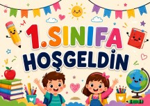 12 PARÇA 1.SINIFA HOŞGELDİN PANOSU