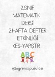 MATEMATİK 2.HAFTA DEFTER ÇALIŞMASI