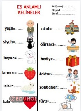 Eş Anlam(çalışma sayfası)