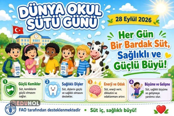 28 Eylül Dünya Okul Sütü Günü Dijital Pano