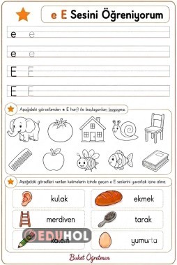 E Sesi Çalışma Kağıdı