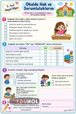 Hayat Bilgisi - Okulda Hak ve Sorumluluklarım