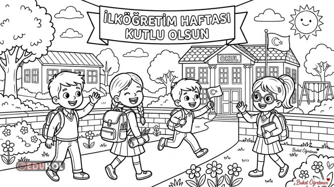 İlköğretim Haftası Boyama Sayfası