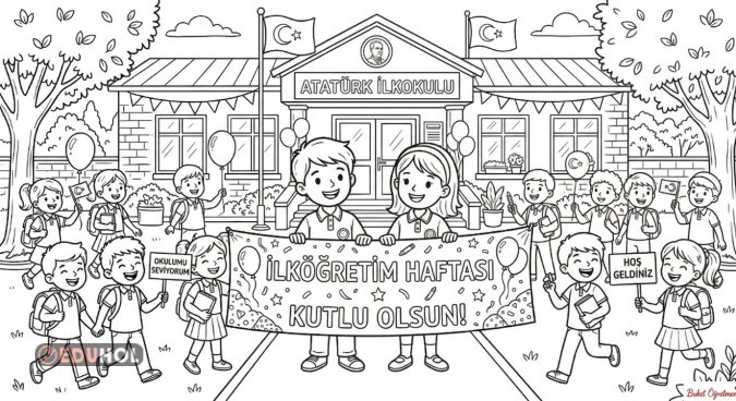 İlköğretim Haftası Boyama Sayfası