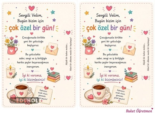 Velilere Hediyelik Kahve Kartı