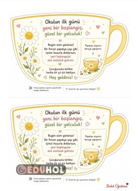 Velilere Hediyelik Papatya Çayı Kartı