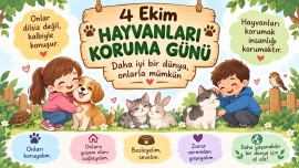 4 Ekim Hayvanları Koruma Günü Dijital Pano