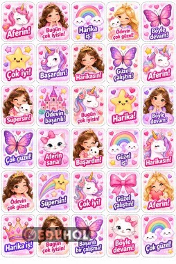 Sticker kız öğrenciler için