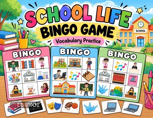İngilizce Bingo Oyunu– School Life