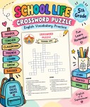 5. Sınıf School Life – Crossword Puzzle