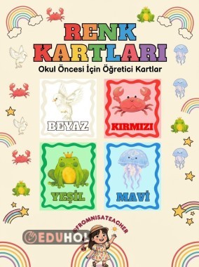Okul Öncesi Dönem için Renk Kartları (10 Renk)