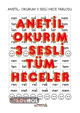 3 SESLİ TÜM HECELER-ANETİL OKURIM