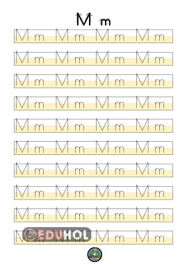BÜYÜK VE KÜÇÜK M HARFİ KESİK ÇİZGİLİ ŞABLON