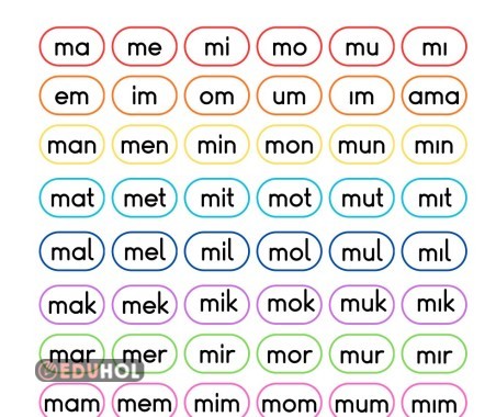 M SESİ HECE,KELİME,CÜMLE ÇALIŞMASI 2 SAYFA