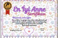 ANNELER GÜNÜ SERTİFİKASI PARMAK BASMALI