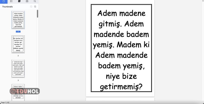 haftalık tekerlemeler