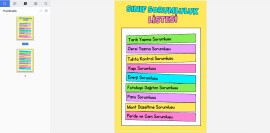 Sınıf Sorumluluk Listesi