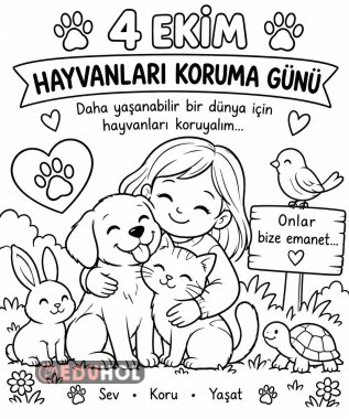 HAYVANLARI KORUMA GÜNÜ BOYAMA SAYFASI