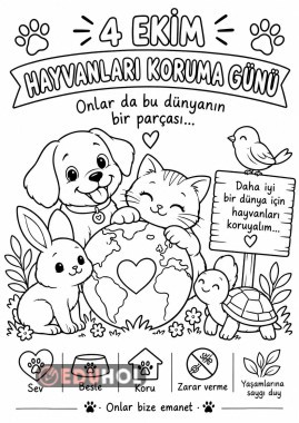 HAYVANLARI KORUMA GÜNÜ BOYAMA SAYFASI