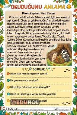 OKUDUĞUNU ANLAMA 5N1K METİNLERİ 3 SAYFA