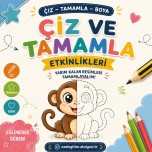 HEM ÇİZGİ ÇALIŞMASI HEM BOYAMA 4 SAYFA