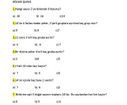 25 SORU BÖLME İŞLEMİ