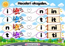 İ sesi hece okuma sayfası
