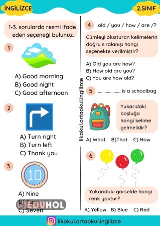 2.Sınıf Test · Eduhol - Etkinlik İndir Oyun Oyna Test Çöz Video İzle