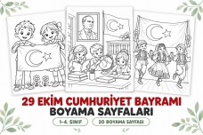 29 EKİM CUMHURİYET BAYRAMI BOYAMA SAYFALARI