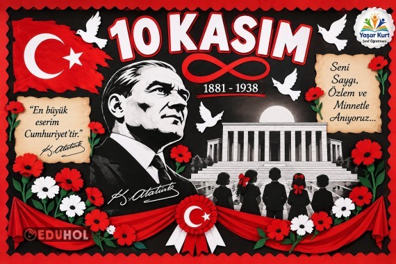 10 Kasım Atatürk’ü Anma Günü – 4 Parçalı Pano PDF