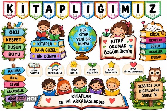 KİTAP OKUMA SEVGİSİ VE KÜTÜPHANE PANOSU