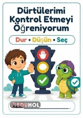Dürtülerimi Kontrol Ediyorum Etkinlik Kitapçığı -Otokontrol (Okul Öncesi & İlkokul)