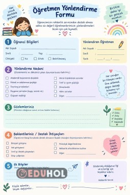 Öğretmen Yönlendirme Formu Rehberlik Servisi Okul öncesi&İlkokul