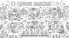 Çocuk hakları boyama sayfası