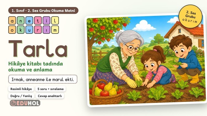 1. Sınıf Tarla Okuma Metni – o k u r ı m | Okuduğunu Anlama + Cevap