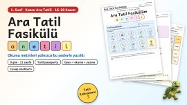 Ara Tatil Fasikülü 1. Sınıf a n e t i l | 9 Günlük Ödev + Cevap Anahtarı