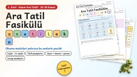 Ara Tatil Fasikülü 1. Sınıf a n e t i l o k u | U Sesi 9 Günlük Ödev + Cevap