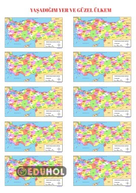 1.SINIF HAYAT BİLGİSİ TÜRKİYE HARİTASI