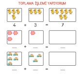 1. SINIF MATEMATİK TOPLAMAYA GİRİŞ DEFTERE YAPIŞTIRMALIK GÖRSELLER