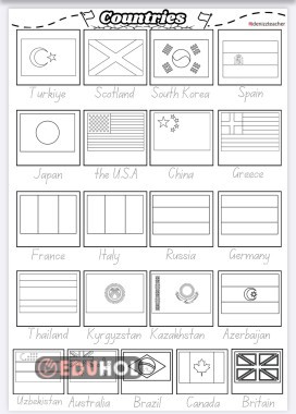 5.1. School Life countriesworksheet