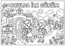 Okulda ilk günüm boyama