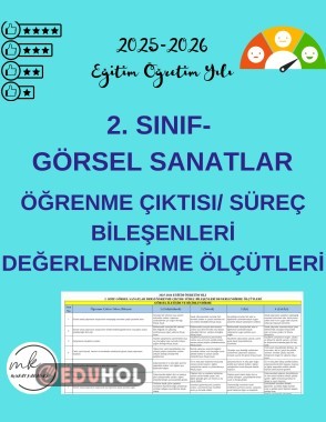 2. Sınıf Görsel Sanatlar Öğrenme Çıktıları / Süreç Bileşenleri Değerlendirme Ölçütleri