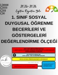 1. Sınıf Sosyal Duygusal öğrenme Becerileri Ve Göstergeleri Değerlendirme Ölçeği