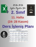 2. Sınıf 11. Hafta (24- 28 Kasım) Haftalık Ders İşleniş Planı