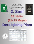 2. Sınıf 32. Hafta (11- 15 Mayıs) Haftalık Ders İşleniş Planı