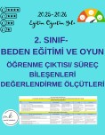 2. Sınıf Beden Eğitimi ve Oyun Öğrenme Çıktıları / Süreç Bileşenleri Değerlendirme Ölçütleri