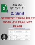 2. Sınıf Serbest Etkinlikler Dersi OCAK Ayı Faaliyet Raporu